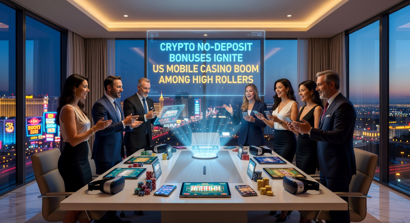 High rollers accessing crypto no-deposit bonuses on mobile casino apps amid a surge in US gaming activity