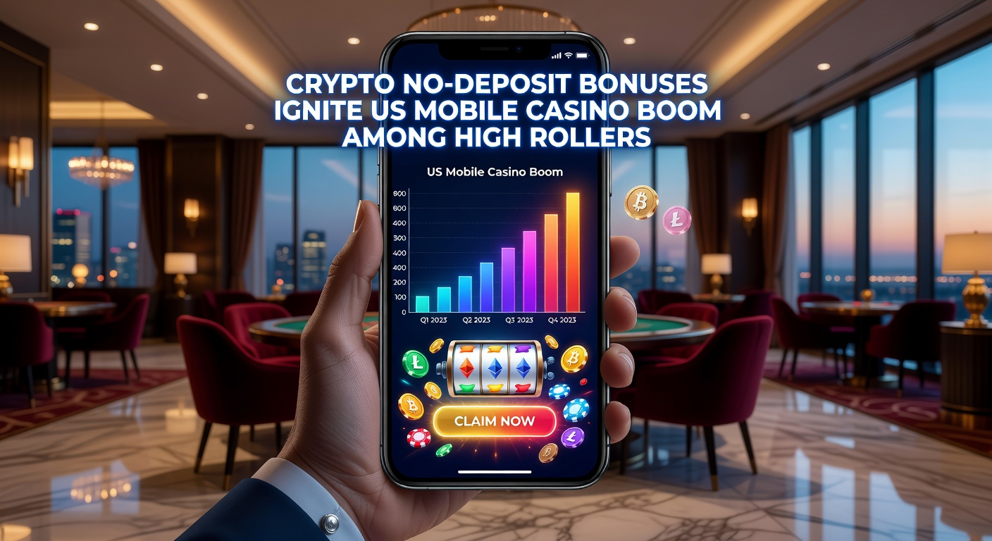 Mobile screen displaying crypto wallet integration and no-deposit bonus activation in a US casino app