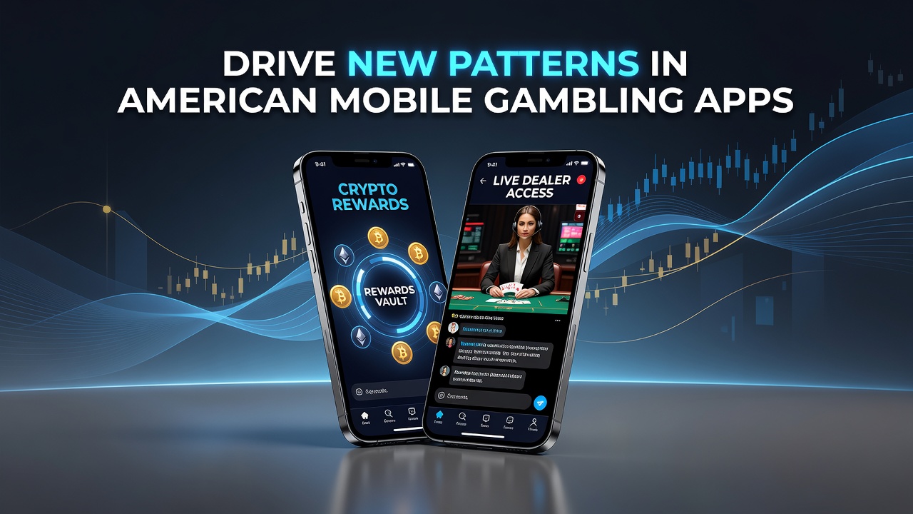 Mobile gambling app interface showing crypto rewards and live dealer tables