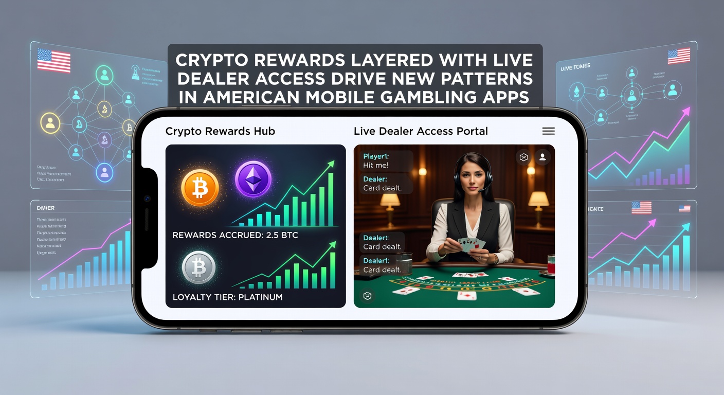 Live dealer table on a mobile device with crypto reward notifications