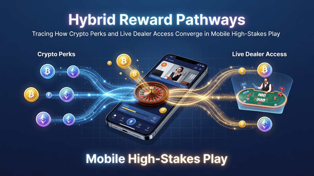 Mobile casino interface showing crypto rewards and live dealer tables side by side