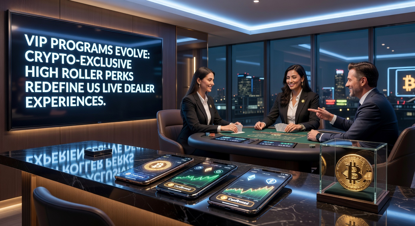 Crypto wallet interface integrated with a live dealer blackjack game, highlighting exclusive VIP multipliers and instant rewards